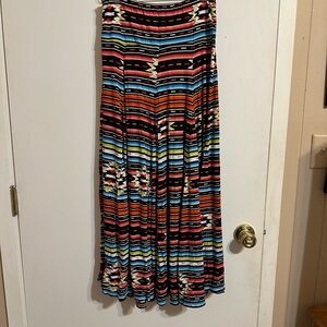 Rancho Estancia Colorful Striped Maxi Skirt